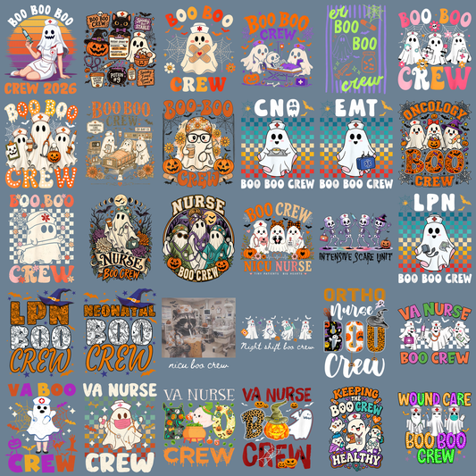 Halloween Nurse Crew PNG, Spooky Medical Sublimation Shirt Design