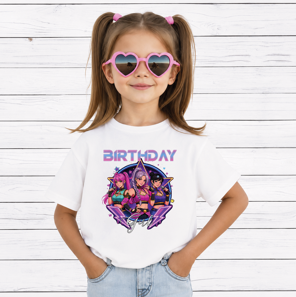 Birthday Girl PNG, Cute Kawaii Chibi Pop Star, Birthday Party Shirt Design, Anime Style Sublimation, Printable PNG Digital Download  Từ khóa SEO chính