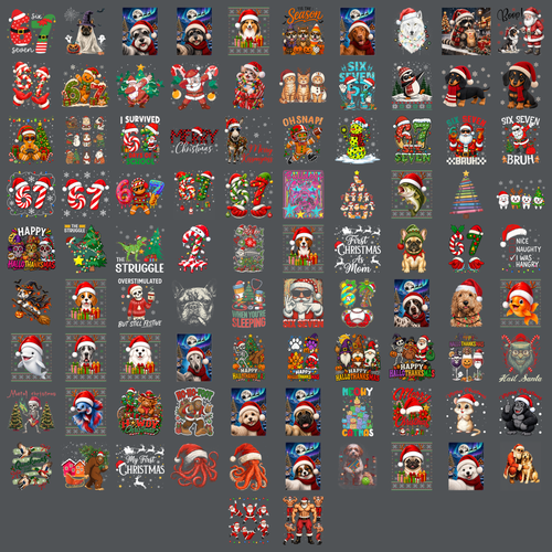 Christmas PNG Bundle, Retro Christmas PNG, Vintage Santa png, Preppy Christmas Shirt Design, Merry Bright PNG, Holiday Sublimation Bundle
