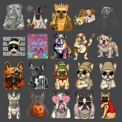 French Bulldog PNG, Bling Design, Everyday Designs, Boujee Png, Leopard Print Png, Animal Print Graphic, Cute Dog Png, Preppy Bulldogs