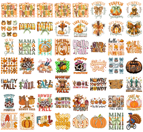 Fall Coquette PNG Bundle, Cozy Season, Pumpkin Patch, Hello Fall, Fall Vibes Shirt Designs, Printable Digital Download