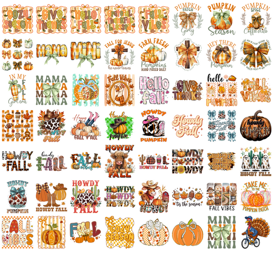 Fall Coquette PNG Bundle, Cozy Season, Pumpkin Patch, Hello Fall, Fall Vibes Shirt Designs, Printable Digital Download