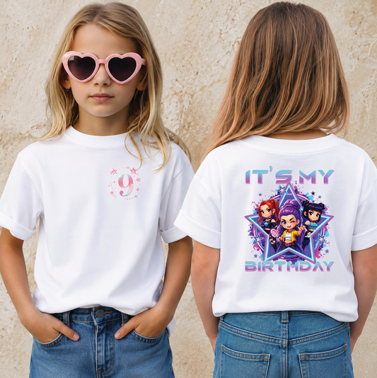 It's My 9th Birthday PNG, Cute Chibi Birthday Girl, Kawaii Anime Party Shirt Design, Printable PNG Digital Download