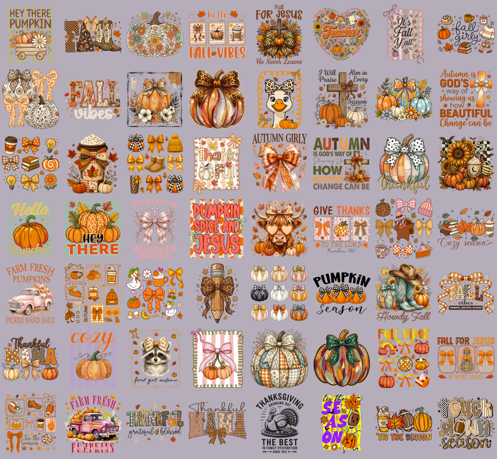 Fall PNG Bundle, Hello Fall, Pumpkin Season, Cozy Season, Thanksgiving, Autumn Shirt Designs, Printable Digital Download