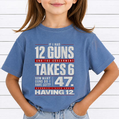 If I Had 12 Guns PNG Sublimation Design - Funny 2nd Amendment Pro Gun Math Meme Vintage Digital File (4500x5000px, 300 DPI Transparent PNG)
