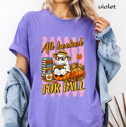 All Booked for Fall PNG, Cute Ghost Reading Book, Book Lover PNG, Cozy Autumn Pumpkin, Fall Sublimation Design, Digital Download