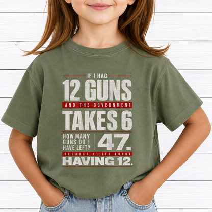 If I Had 12 Guns PNG Sublimation Design - Funny 2nd Amendment Pro Gun Math Meme Vintage Digital File (4500x5000px, 300 DPI Transparent PNG)