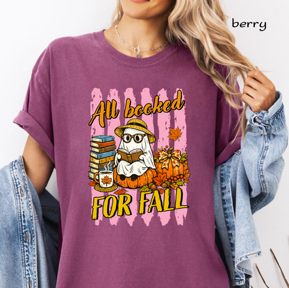 All Booked for Fall PNG, Cute Ghost Reading Book, Book Lover PNG, Cozy Autumn Pumpkin, Fall Sublimation Design, Digital Download