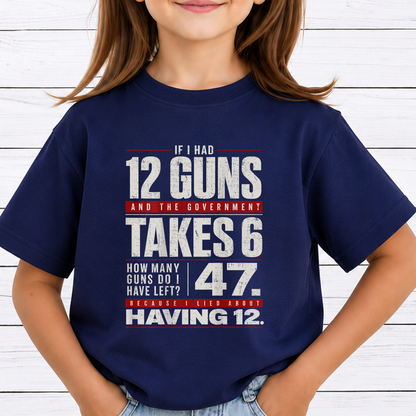 If I Had 12 Guns PNG Sublimation Design - Funny 2nd Amendment Pro Gun Math Meme Vintage Digital File (4500x5000px, 300 DPI Transparent PNG)