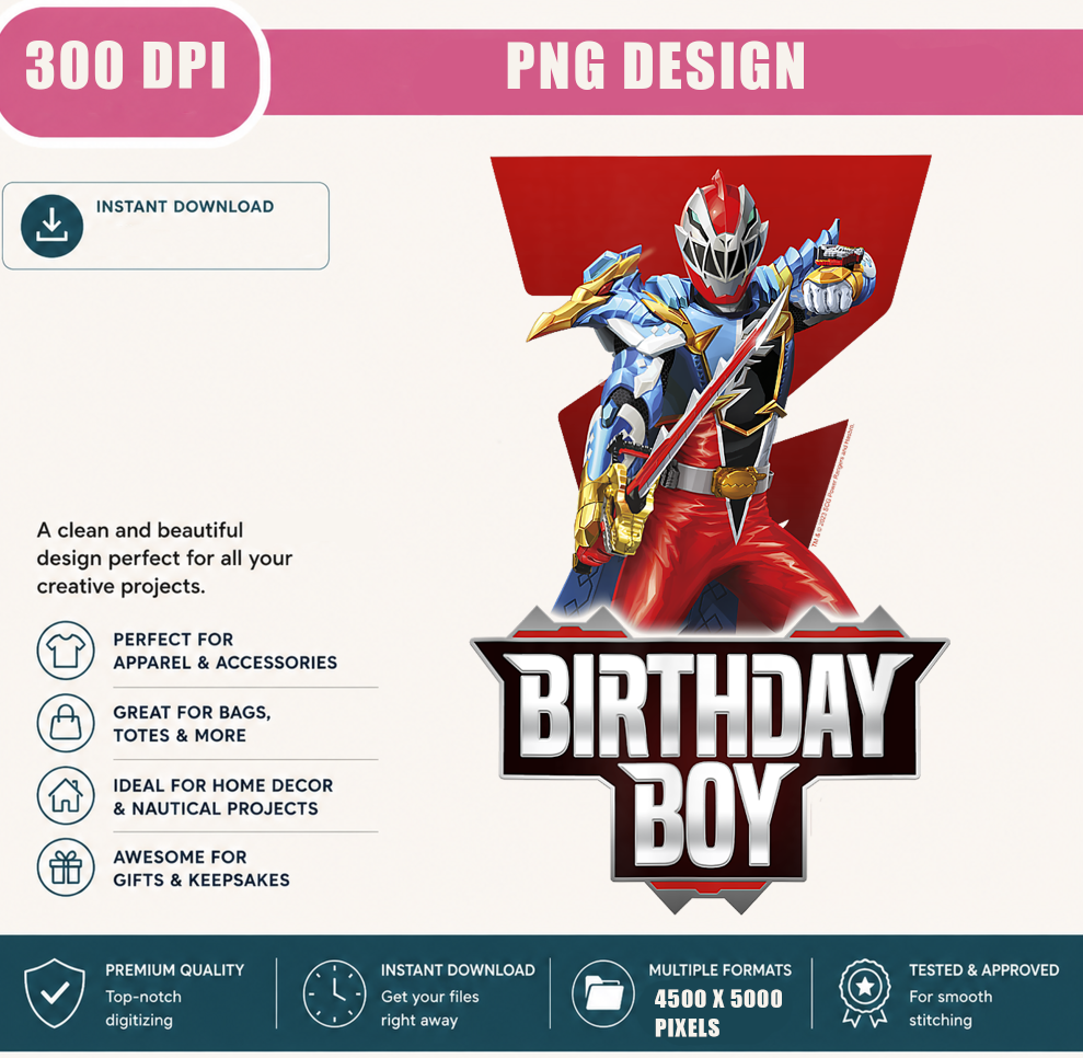 Birthday Boy PNG, Super Hero Warrior Birthday Shirt Design, Kids Action Hero Sublimation, Printable Digital Download