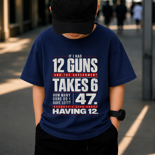 If I Had 12 Guns PNG Sublimation Design - Funny 2nd Amendment Pro Gun Math Meme Vintage Digital File (4500x5000px, 300 DPI Transparent PNG)
